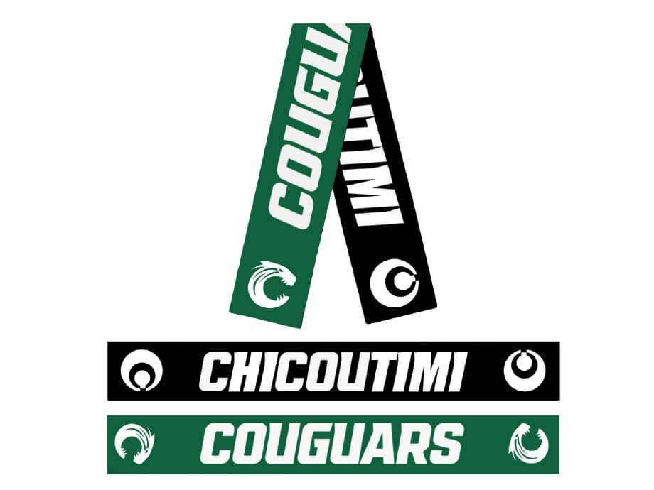 Foulard custom - Noir & vert - Broderie ML
