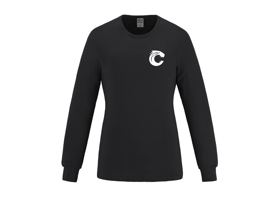 Manches longues coton femme - Noir / XS - Broderie ML