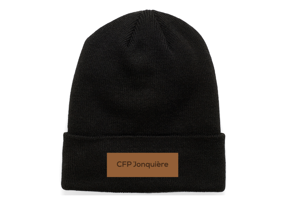 Tuque avec rebord - Noir - Broderie ML