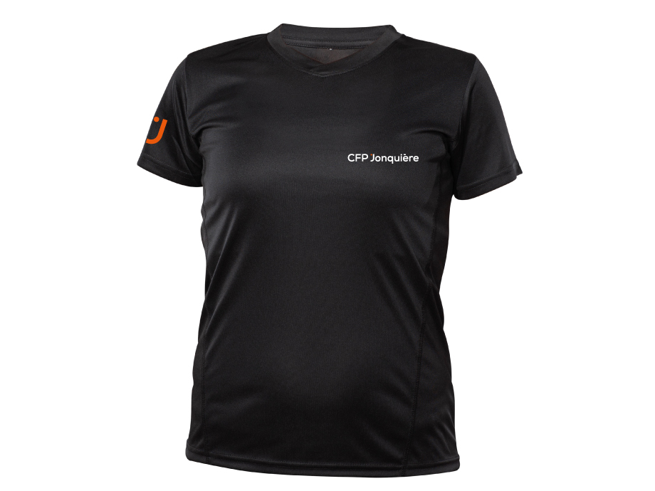 T-shirt dryfit femme - XS / Noir - Broderie ML