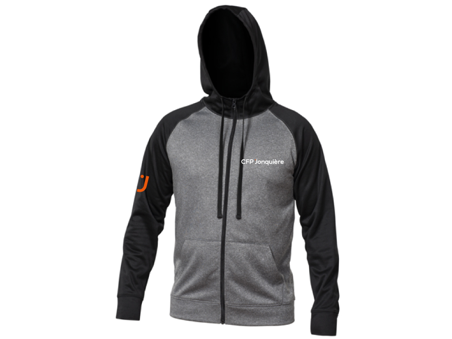 Kangourou à fermeture éclair unisexe - XS / Noir - Broderie ML