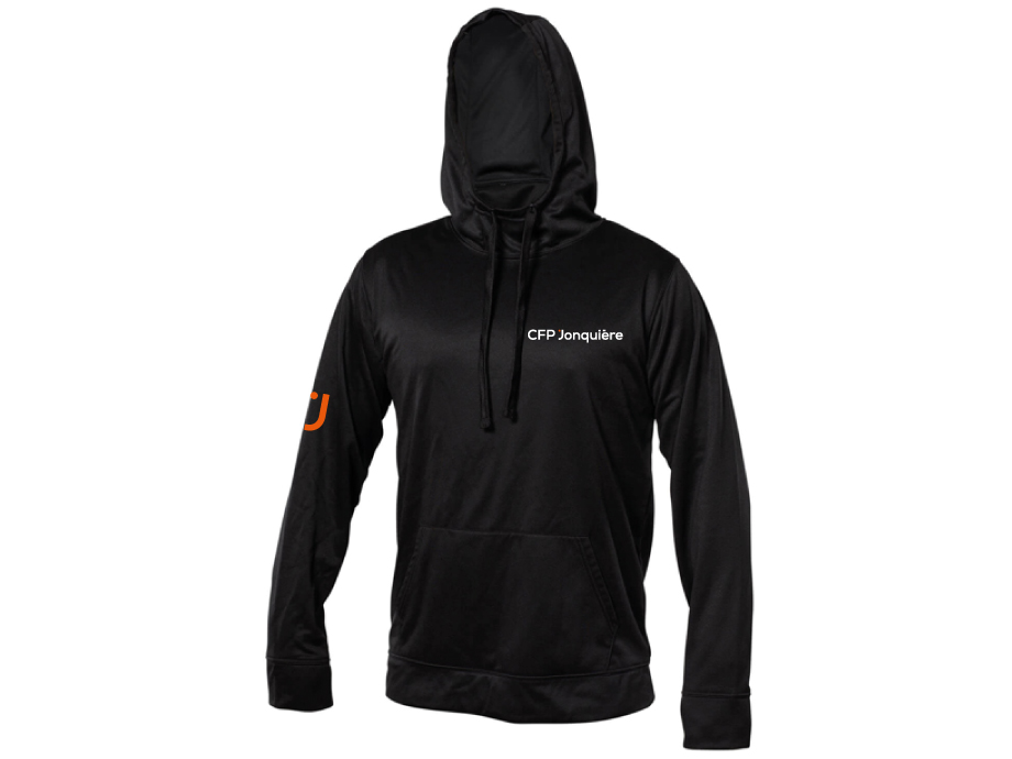 Kangourou dryfit unisexe - XS / Noir - Broderie ML