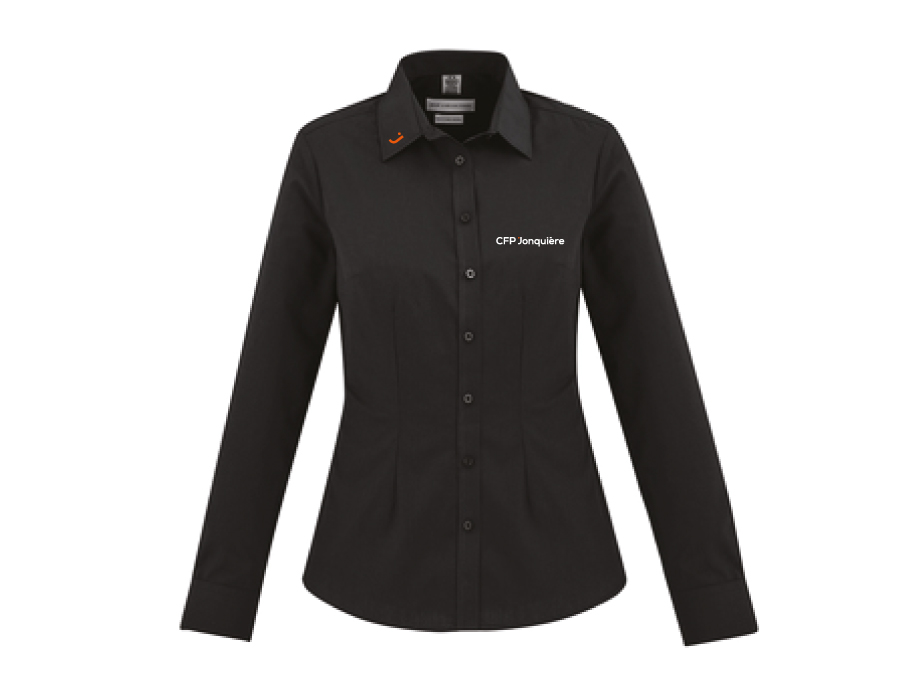 Chemise manches longues femme - 2 (XS) / Noir - Broderie ML