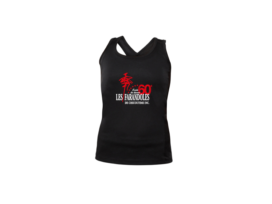 Camisole de sport femme - XS / Noir - Broderie ML