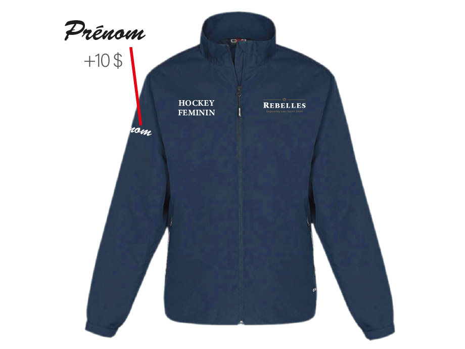 Veste tracksuit junior «Rebelles» - XS / Marine - Broderie ML