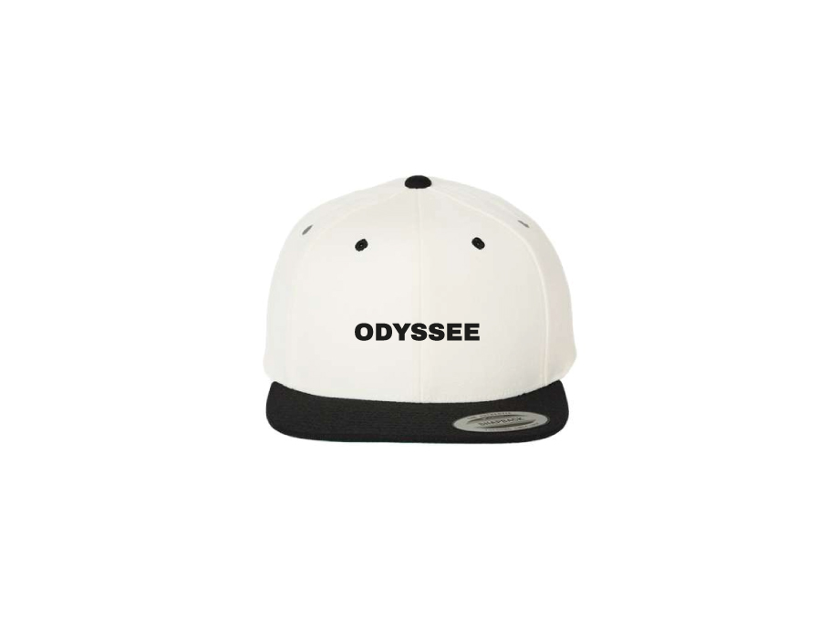 Casquette palette plate unisexe - Blanc/Noir - Broderie ML