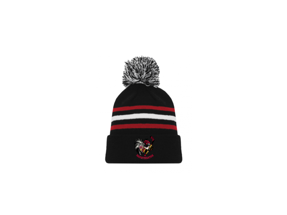 Tuque unisexe - Noir/Blanc/Rouge - Broderie ML