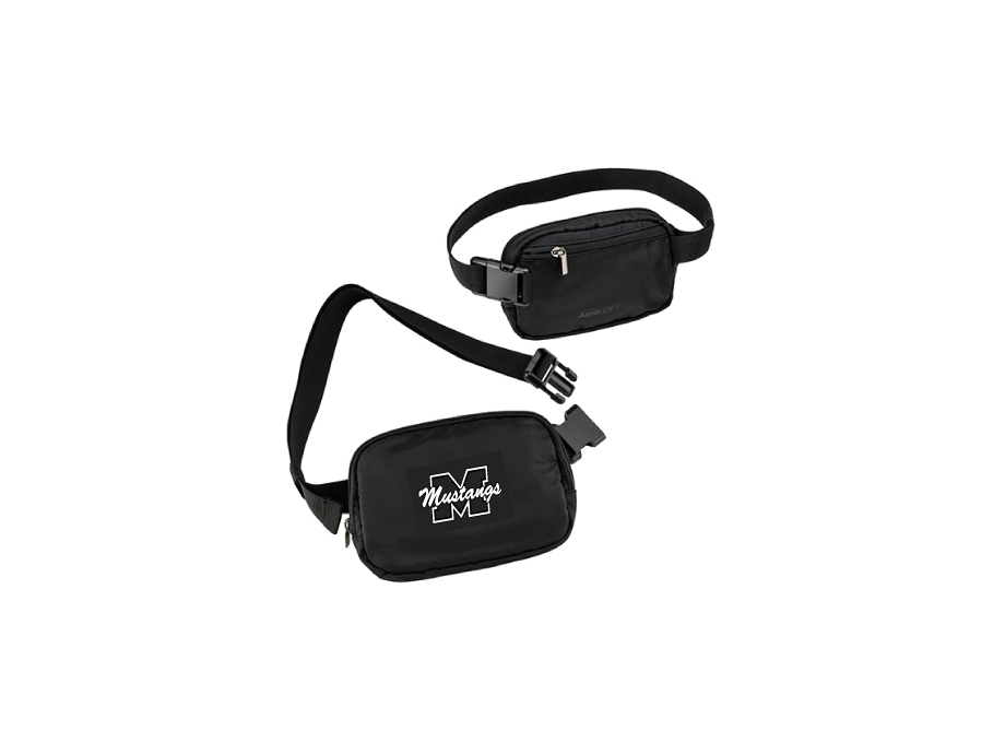 Sac banane unisexe - Noir - Broderie ML