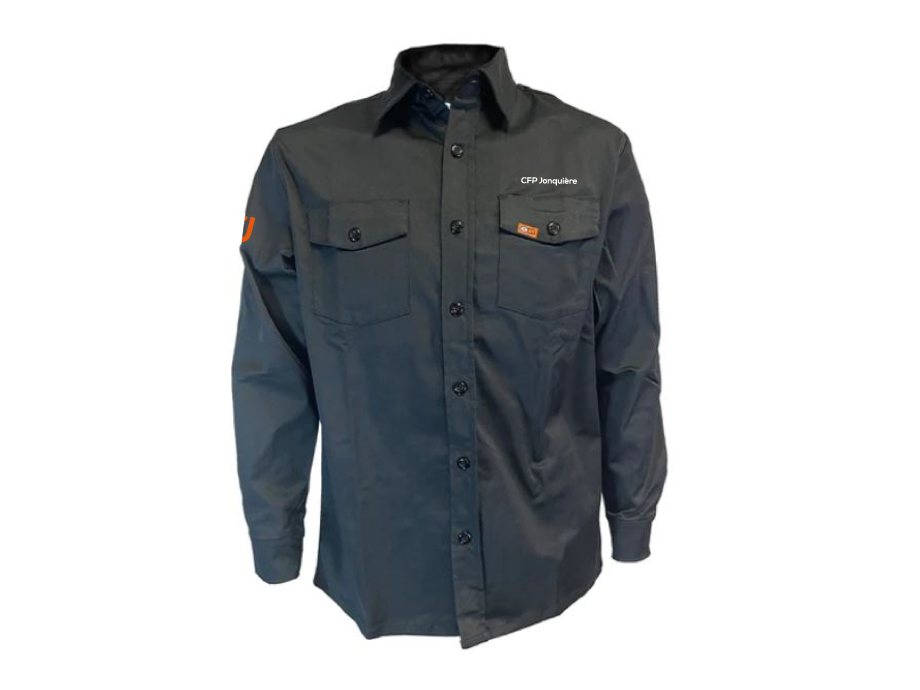 Chemise de travail homme - S / Noir - Broderie ML