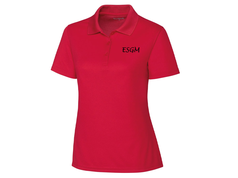 Polo femme ESGM - LIQUIDATION - XS / Rouge - Broderie ML