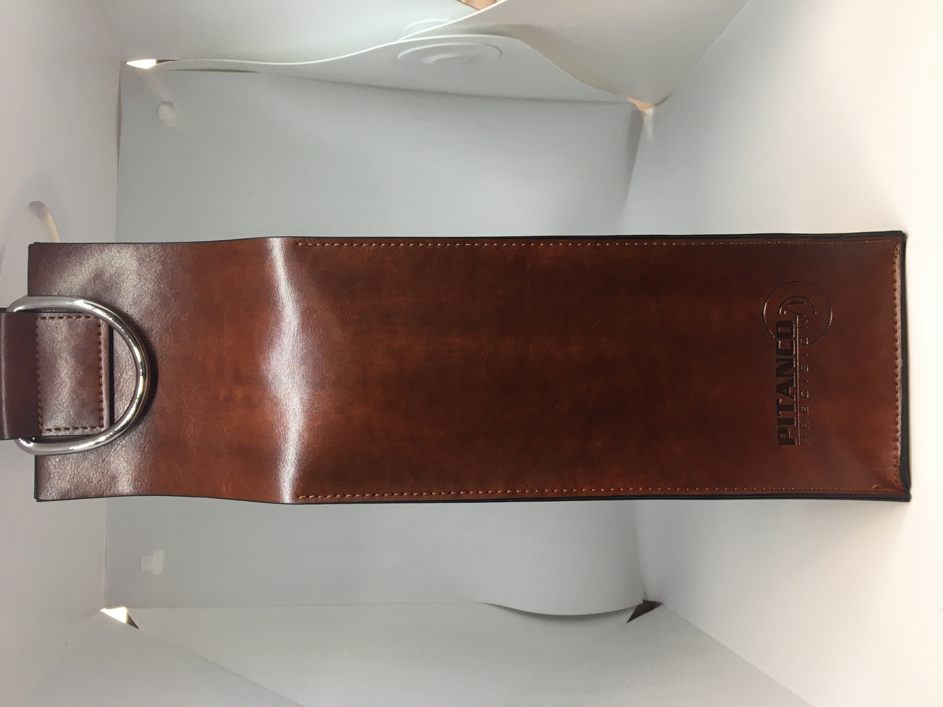 Sac à vin en vinyle luxueux «Pitanco» - Broderie ML