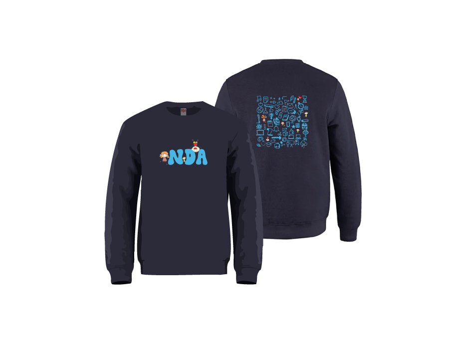 Crewneck junior «NDA» - XS / Rouge - Broderie ML