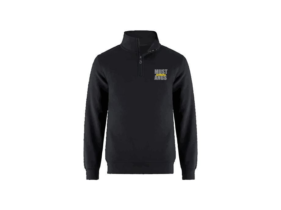 Chandail 1/4 zip unisexe - XS / Noir - Broderie ML