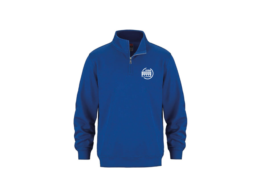1/4 zip en molleton unisexe - XS / Noir - Broderie ML