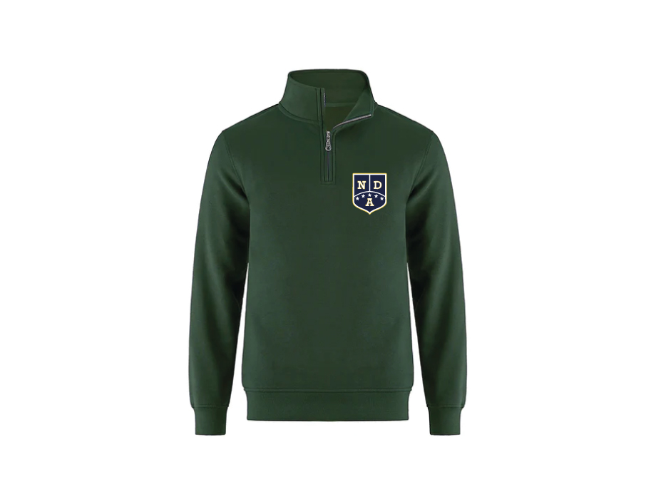 Chandail 1/4 zip junior «NDA» - XS / Vert forêt  - Broderie ML