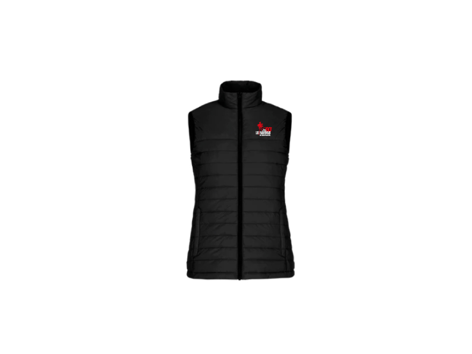 Veste sans manches matelassée femme - XS / Noir - Broderie ML