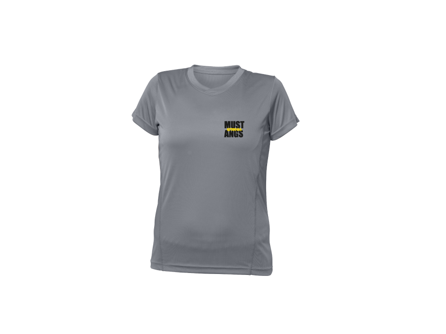 T-shirt polyester femme - XS / Gris ardesia - Broderie ML