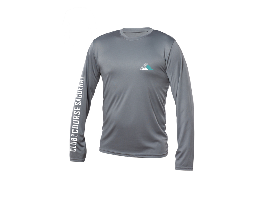 Manches longues polyester homme - XS / Gris vapora - Broderie ML
