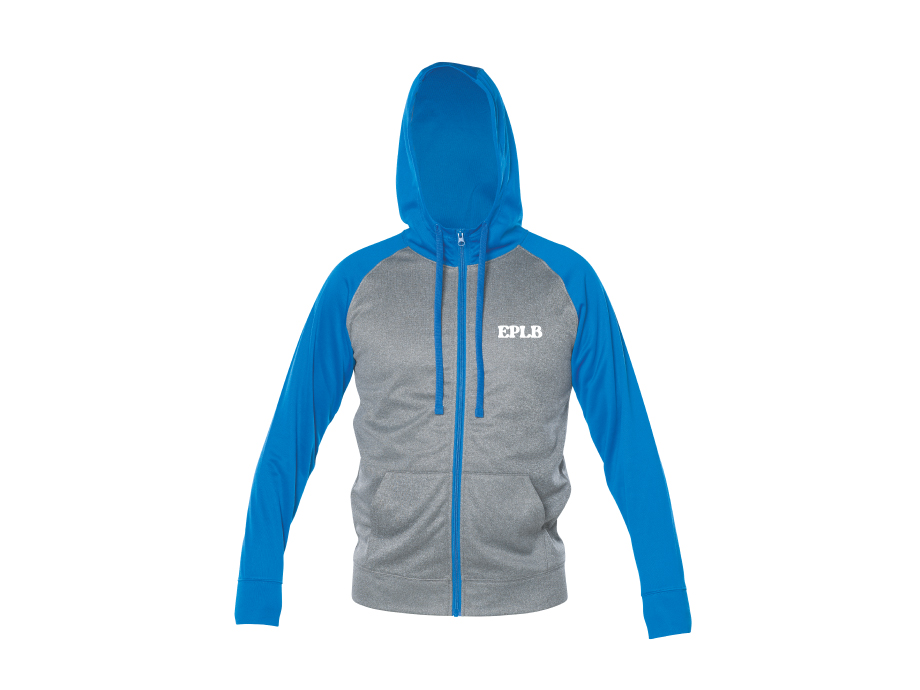 Kangourou zip polyester adulte EPLB - LIQUIDATION - Copie de S / Royal/Gris - Broderie ML