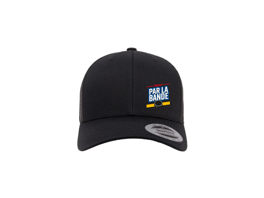 Casquette avec filet «Podcast par la bande» - Noir/Noir - Broderie ML