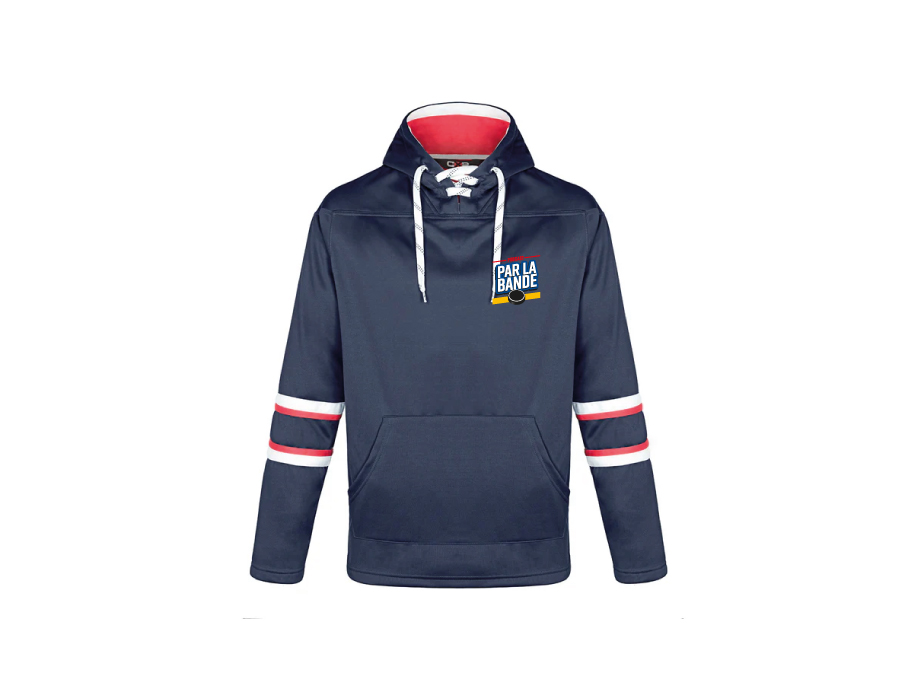 Kangourou hockey unisexe «Podcast par la bande» - XS / Navy/Blanc/Rouge - Broderie ML