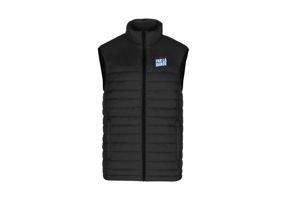 Veste sans manches homme «Podcast par la bande» - S / Noir - Broderie ML