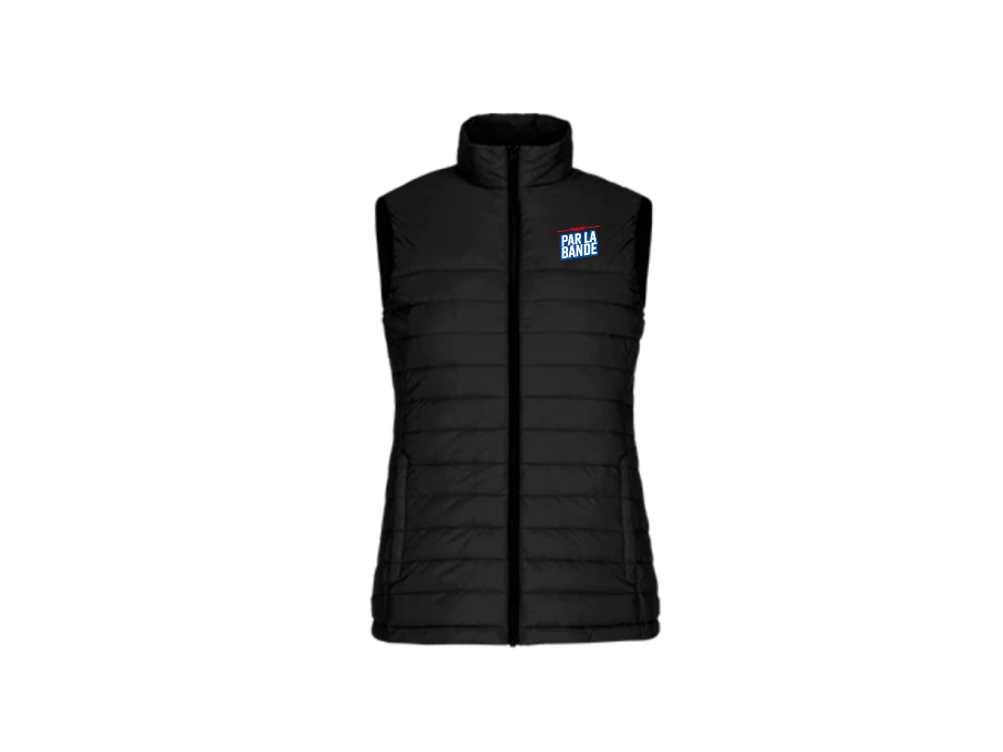 Veste sans manches femme «Podcast par la bande» - XS / Noir - Broderie ML