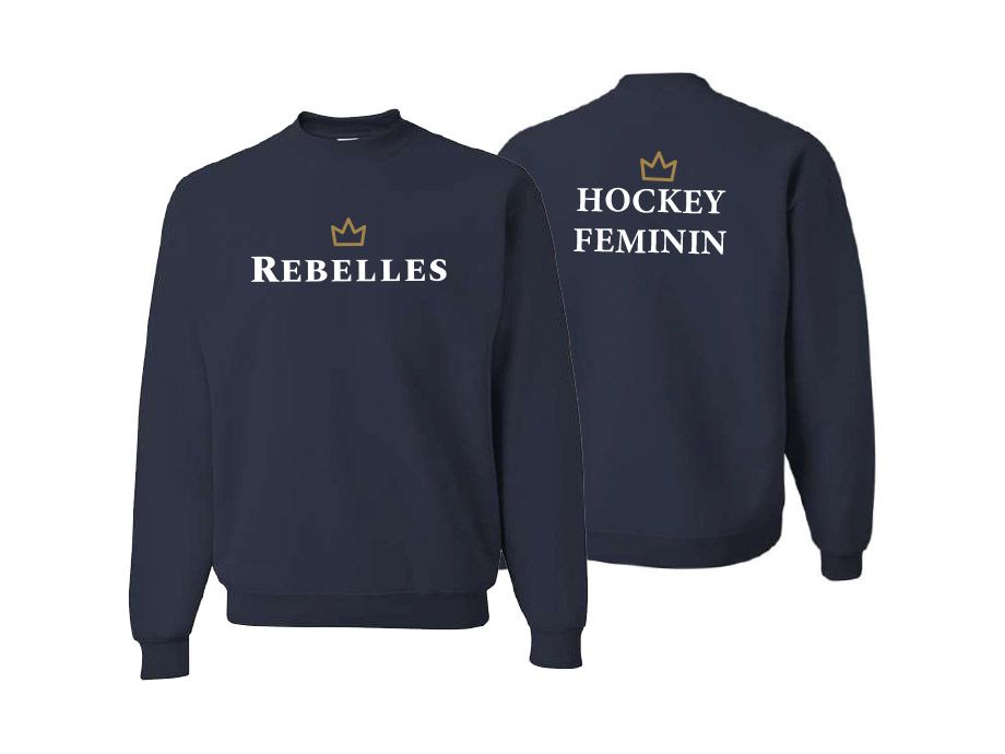 Crewneck junior «Rebelles» - XS / Navy - Broderie ML