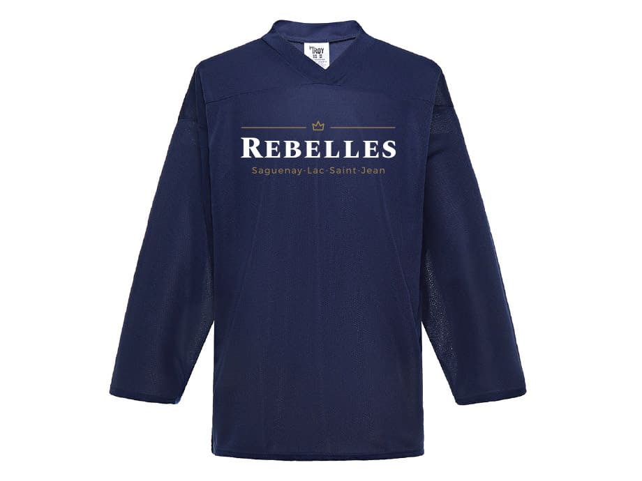 Chandail hockey junior «Rebelles» - S/M / Marine - Broderie ML