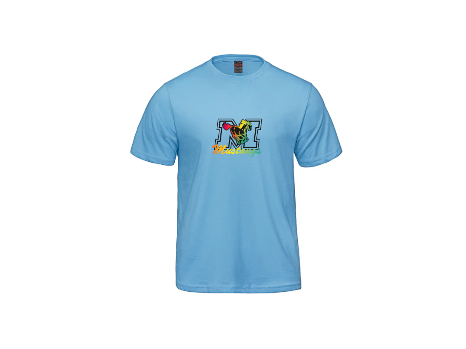 T-shirt coton homme «Diversité» - S / Bleu pâle  - Broderie ML