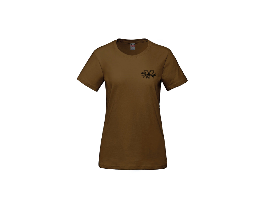 T-shirt coton femme - XS / Caramel - Broderie ML