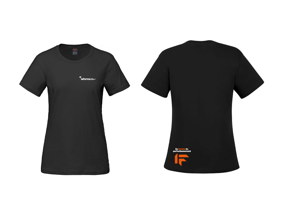 T-shirt femme «LAFORMA» - XS / Noir - Broderie ML