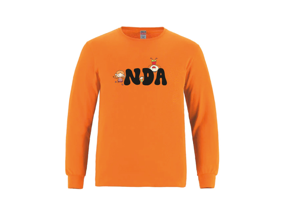 Manches longues junior «NDA» - XS / Orange - Broderie ML