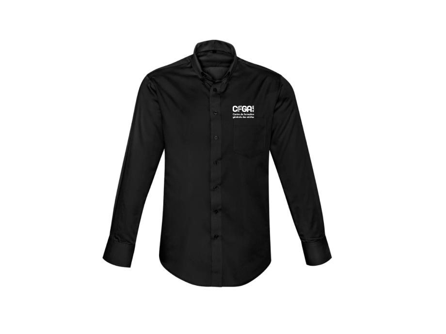Chemise manches longues - Homme / XS / Noir - Broderie ML