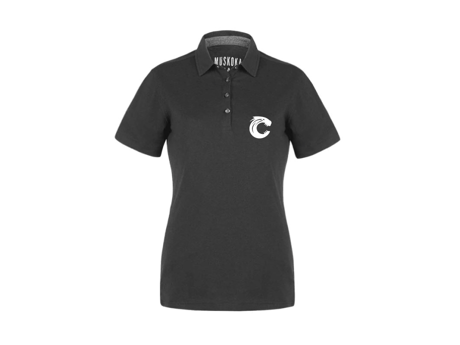 Polo éco-responsable femme - XS / Noir - Broderie ML